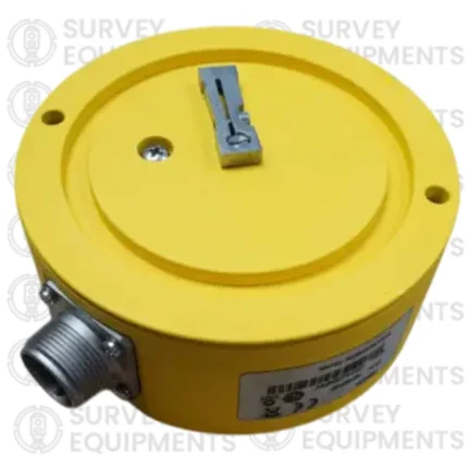 Trimble RS400 rotational sensor side view showing connector port and mounting design for Caterpillar machine control