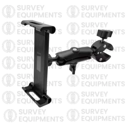 Universal adjustable tablet holder for GPS total station mounted on survey pole