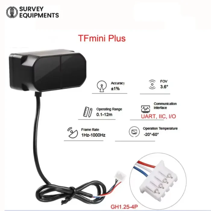 Benewake TFmini Plus LiDAR sensor module with UART and I2C interfaces for Arduino distance measurement