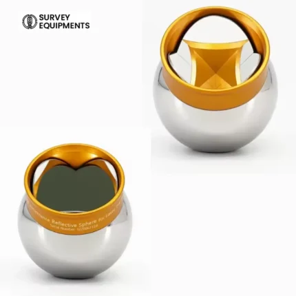 SMR reflector top and front view with gold ring prism