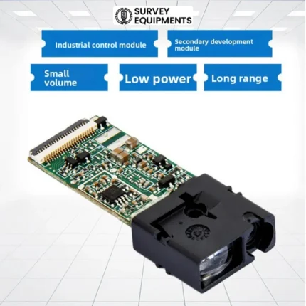 M01 laser ranging sensor module highlighting industrial control, secondary development, small volume, low power and long range features