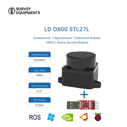 LDROBOT D800 STL-27L 25m DToF LiDAR sensor with 360 degree scanning laser radar module