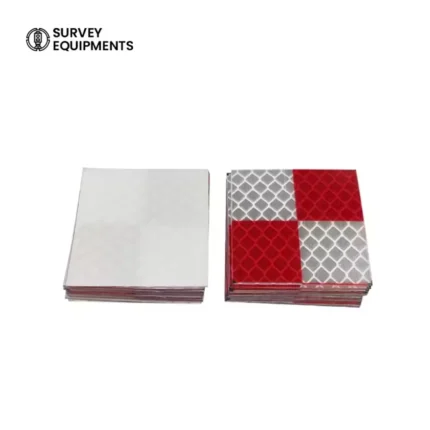 Front reflective checkerboard face and rear self-adhesive backing of the total station reflector sheet