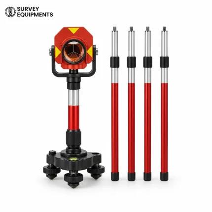 FDC065 mini prism with three-jaw tribrach base and four extension poles